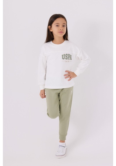 U.S. Polo Assn. U.s. Polo Assn Kız Çocuk Beyaz Eşofman Takımı Us1976-c-v1 Beyaz