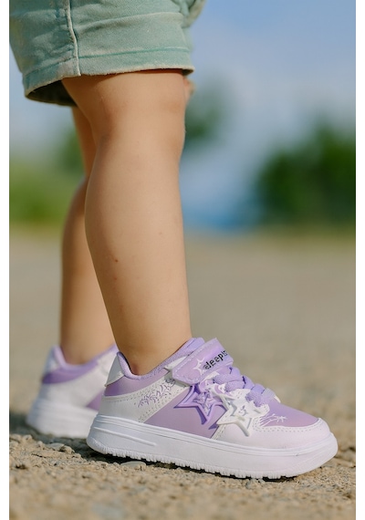 Kız Çocuk Yıldız Detaylı Sneaker Ayakkabı Lila