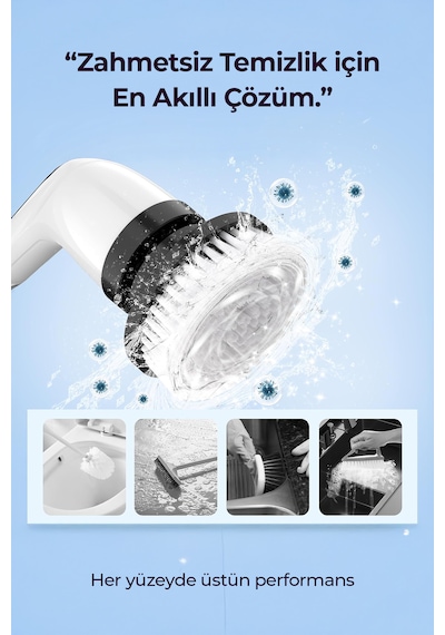 Robo 9 Başlıklı Şarjlı Dijital Temizlik Fırçası