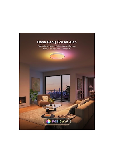 Govee Rgbıcww + Rgbıcww Yuvarlak Akıllı 18 İnç Tavan Armatürü R1250c01 RGB