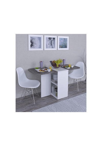Oval Masa Çok Amaçlı Açılır Katlanır Yemek Masası Mdf Gri Oval Masa Çok Amaçlı Açılır Katlanır Yemek Masası Mdf Gri