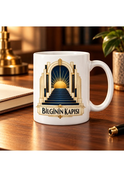 Mmb-trade Bilginin Kapısı Tasarımlı Porselen Kupa - Model 683 Mmbz