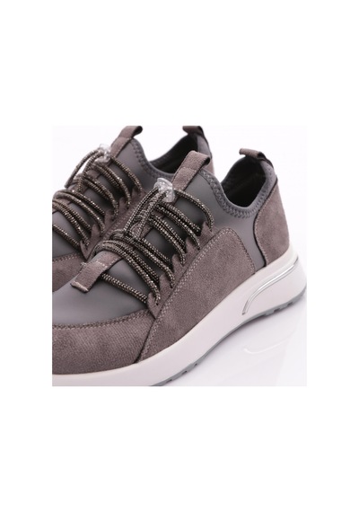 Dgn 221 Kadin Taş Bağcikli Sneaker Ayakkabi 221-2494-R4637 Gri