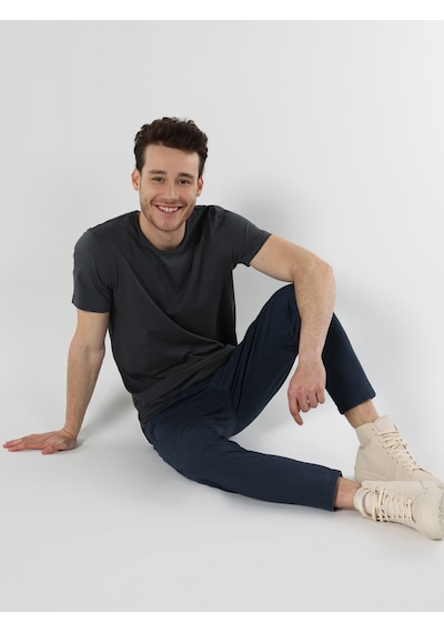 Colin'S Regular Fit Bisiklet Yaka Basic Antrasit Erkek Kısa Kol Tişört Cl1058580_Q1.V1_Ant