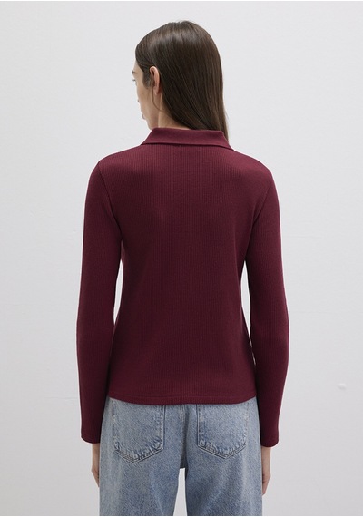 Mavi - Bordo Polo Tişört 1613413-70394 Bordo