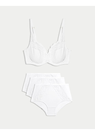 Marks & Spencer Amelia Dantelli Balenli Full Cup Sütyen T33002306 Beyaz