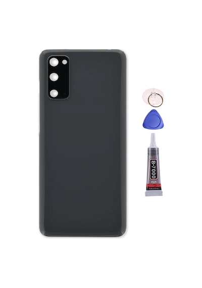 Samsung S20fe Siyah Uyumlu Arka Kapak Batarya Kapağı Pil Kapağı Yapışkan Ve Sökme Aparatıyla Beraber Full Set Siyah