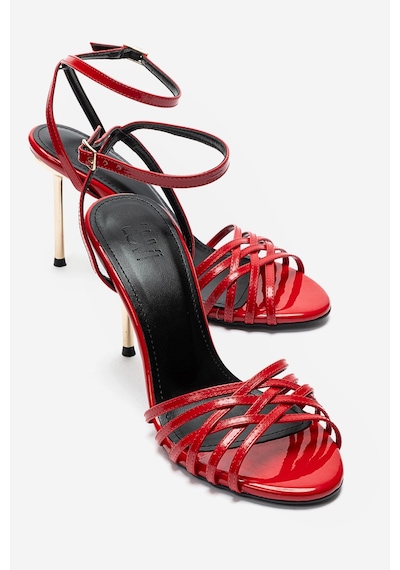 Luvishoes Lorıon Kırmızı İnce Bantlı Kadın Topuklu Ayakkabı