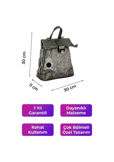 Kriste Bell Kadın Sırt Çanta Pewter 26450 Bej