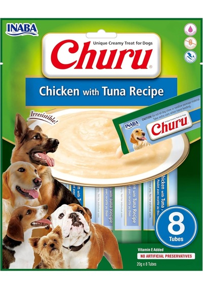 Inaba Ciao Churu Ton Balıklı Ve Tavuklu Tamamlayıcı Köpek Ödül Maması 8 X 20 Gr