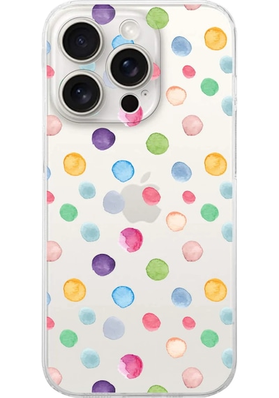 Apple Uyumlu iPhone 15 Pro Max İle Water Color 6 Kamera Korumalı Şeffaf Kılıf
