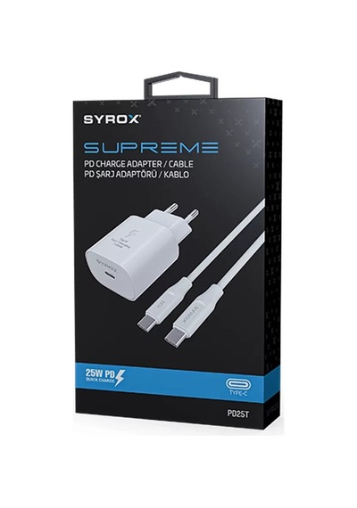 Pd25t Type-c Başlık Giriş Type-c Kablolu 25w 3.0 Amper Şarj Seti