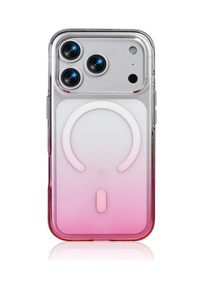 Apple Uyumlu iPhone 17 Pro Max Kılıf M-safe Şarj Özellikli Septik Silikon Kılıf Pembe