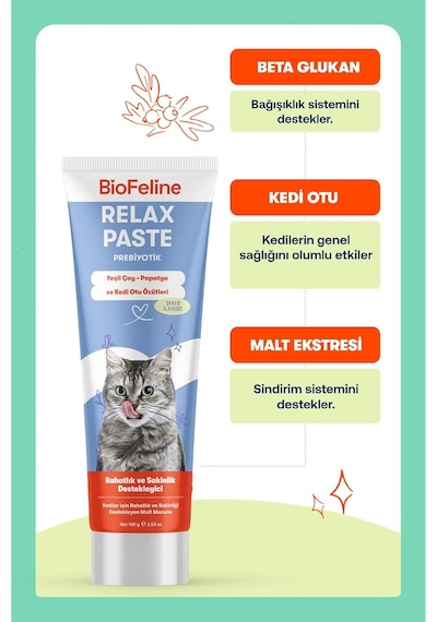 Biofeline Rahatlatıcı Macun 100g Ve Kediler İçin Günlük Gerginlike Karşı Rahatlık Sağlayan Sakinleştirici Mac