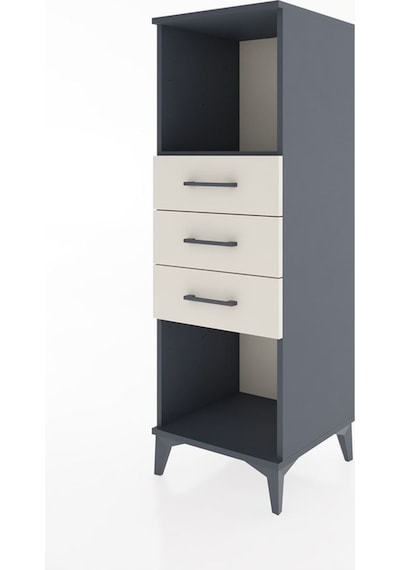 Hyperion Dolap Tek Raflı 3 Çekmeceli 44x44x134 Antrasit-aytaşı Antrasit