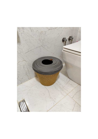 Jüt, Hasır, Çöp Kovası, Mutfak Çöp Kovası, Banyo Çöp Kovası, Doğal, Natürel, Jüt Kova, Modern Kova Antrasit Antrasit