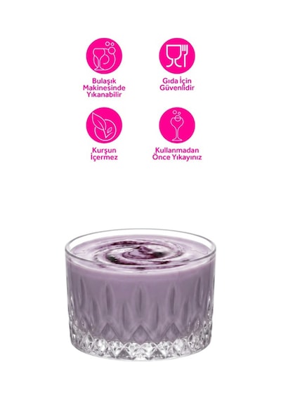Lav Odin Cam Kahvaltı Kasesi 4'lü Küçük Boy 260 ml (Çerez/Meze Kasesi/Tatlı Kasesi)