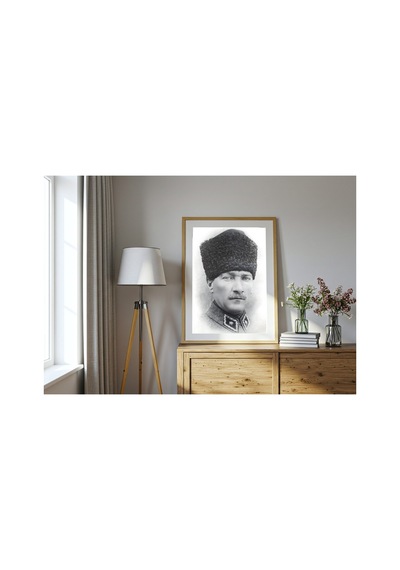 Atatürk Atatürk Portresi Çerçevesiz Poster 21x30 Cm A4 Atatürk Portre Tarihi Fotoğraf Duvar Dekoru
