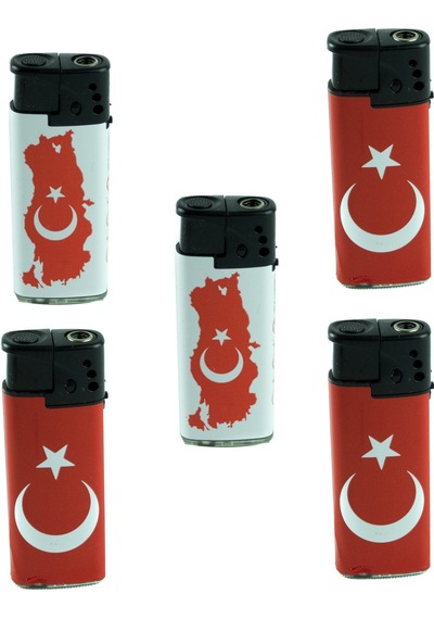 Çakmak Erzi 1800 Turbo Türk Bayraklı Çakmak Rüzgarda Sönmeyen 5'l