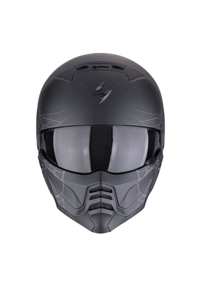 Scorpion Exo Combat 2 Spider Web Modüler Motosiklet Kaskı Mat Siyah Gümüş - Gümüş