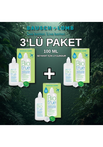 Bausch & Lomb Bio True Lens Solüsyonu 3'lü Paket 100 Ml