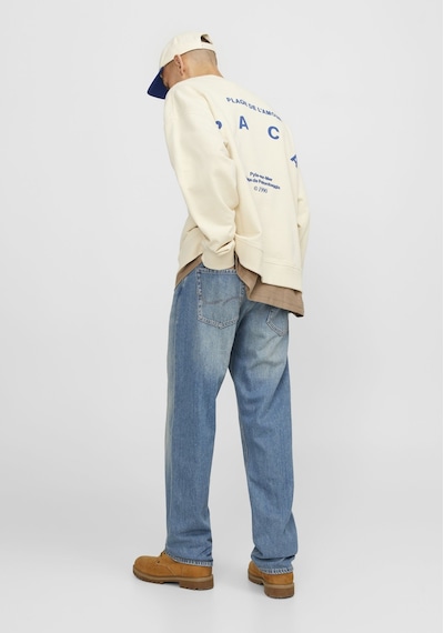 Jack & Jones Erkek Eddie 607 Loose Fit Jean 12253698 Blue Denim Mavi
