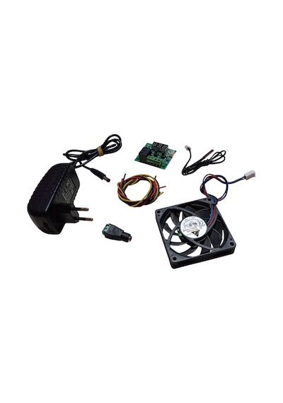 Dc 12v Adaptörlü Dijital Termostat Sıcaklık Kontrol Kartı İle 12v Fan Pervane Çalıştırma Devresi Öğrenci Hobi Deney Seti