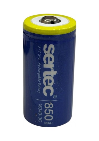 Sertec 3.7v Li-ion 16340 - 850 Mah 3c Başlı Şarjlı Pil