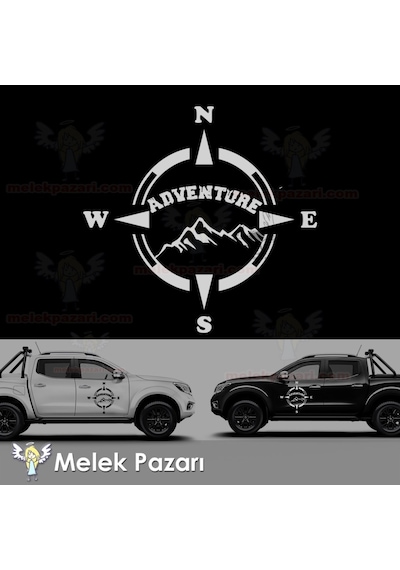Adventure Pusula, Off Road - Karavan Oto Sticker, Araba Stic...