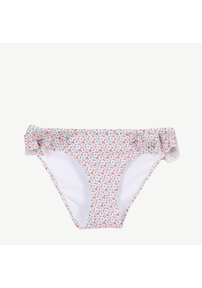 Yargıcı Fırfır Detaylı Bikini Alt Somon Desenli