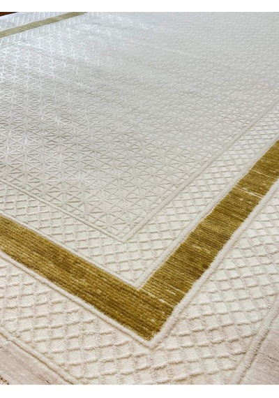9681 Krem - Gold Akrilik Dokuma Halı Yumuşak Salon Oturma Odası Halısı