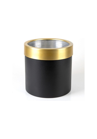 Rüzgar Yapay Çiçekçilik 22x22 Metal Saksı Siyah Gold