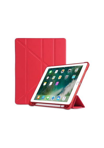Apple iPad Uyumlu 9. 10.2 İle Uyumlu Kılıf Kalem Bölmeli Trifolding Case A2602 A2603 A2604 A2605 Kırmızı Sku: Zeusb0dxkgmgvw Arka Kapak