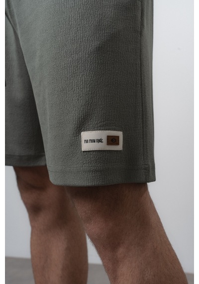 Erkek Polo Yaka Regular Fit T-shirt Şort Takım Haki