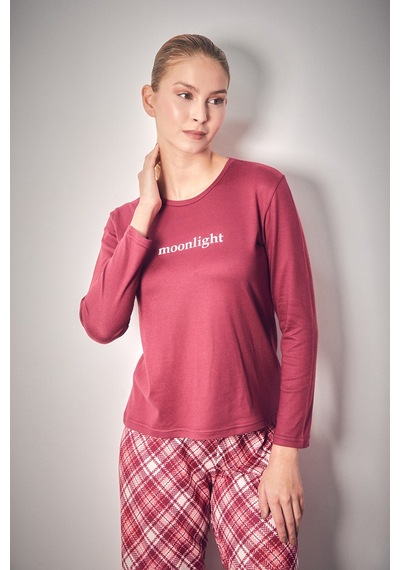 Fullamoda Moonlight Yazı Baskılı Bisiklet Yaka 2 Li Pijama Takımı 24mıcg631216550-mürdüm MÜRDÜM Fullamoda Moonlight Yazı Baskılı Bisiklet Yaka 2 Li Pijama Takımı 24mıcg631216550-mürdüm MÜRDÜM