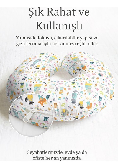 Sevimli Hayvan Figürlü Boyun Yastığı - Pastel Renkli Çocuk & Yetişkin Seyahat Yastığı Çok Renkli