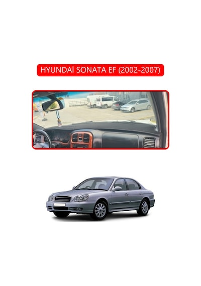 Hyundai Sonata Ef 2002-2007torpido Koruma Halısı Kırmızı Kenar