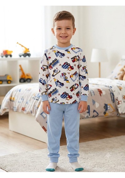 Kapitex Erkek Çocuk Pijama Takımı Açık Mavi Kapitex Erkek Çocuk Pijama Takımı Açık Mavi