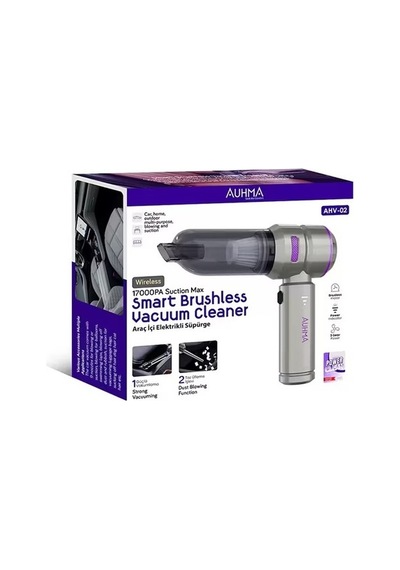 Ahv-02 Kablosuz Araç Içi Süpürge Mor 18000pa Güçlü Vakum