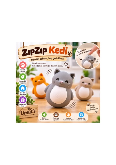 Zıpzıp Kedi Oyuncağı - Sevimli Tasarım - Süpriz Renk - 1 Adet - Çok Eğlenceli