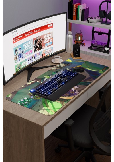 Collei Genshin Impact Anime Gacha V4 - 90x40 Xxl Gaming Mouse Pad Fare Altlığı