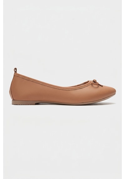 Luvishoes 01 Taba Cilt Kadın Babet Taba