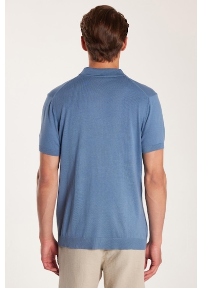 Tudors Erkek Slim Fit Dar Kesim Pamuklu Örme Triko Fermuarlı İndigo Polo Yaka Tişört-33748 Indigo Tudors Erkek Slim Fit Dar Kesim Pamuklu Örme Triko Fermuarlı İndigo Polo Yaka Tişört-33748 Indigo