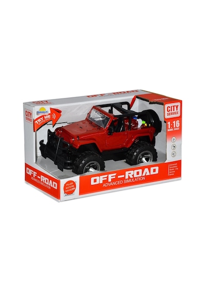 10390 1:16 Sesli Ve Işıklı Jeep - 1 Adet Kırmızı
