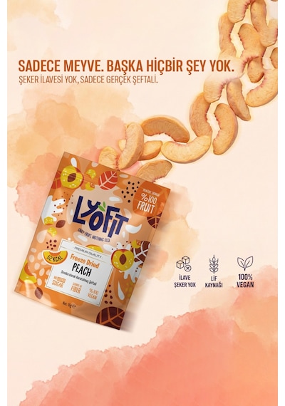 Lyofit Food Freeze Dried Şeftali 15 G