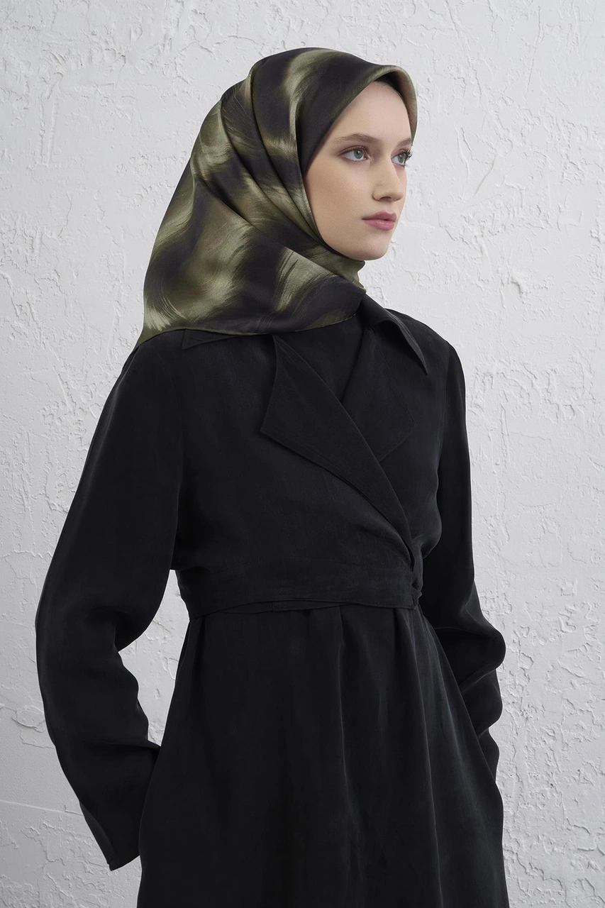 Armine Saf İpek Sura Eşarp 9432d 32 Haki