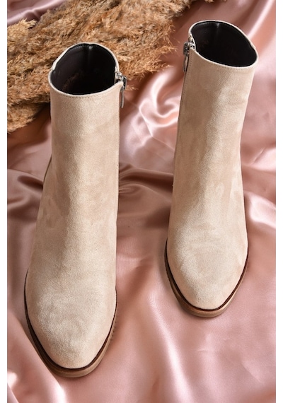 Fox Shoes Bej Süet Kadın Bot G654013102