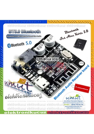 Bluetooth 5.0 Ses Müzik Alıcı Modülü Devre Kartı 5V Alıcı