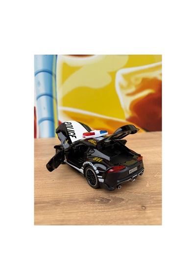 Toyota Supra Polis Arabası Diecast Model Araba Sesli Işıklı Açılan Kapılar Toyota Supra Model Çok Renkli