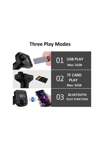 Pdateknoloj Concord C-606 Araç Fm Transmitter 5.1 Bluetooth Araç Kiti Usb 3.1amper Hızlı Şarj Çıkışlı Çakmakl